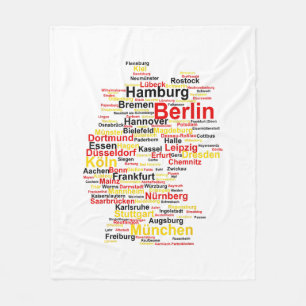 Manta Polar Mapa alemán ciudades silueta bandera de Berlín Tr