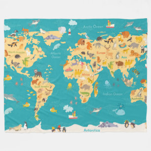 Manta Polar Mapa animal del mundo para los niños