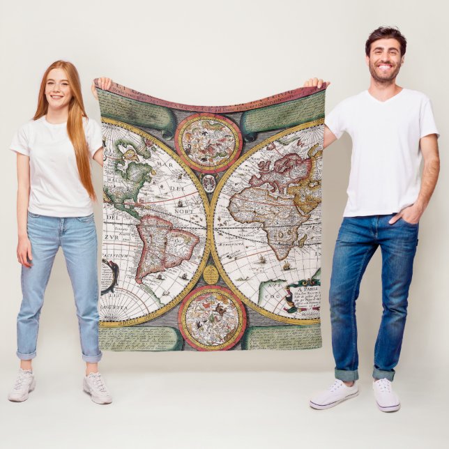 Manta Polar Mapa antiguo antiguo inspirado (12) (In situ)