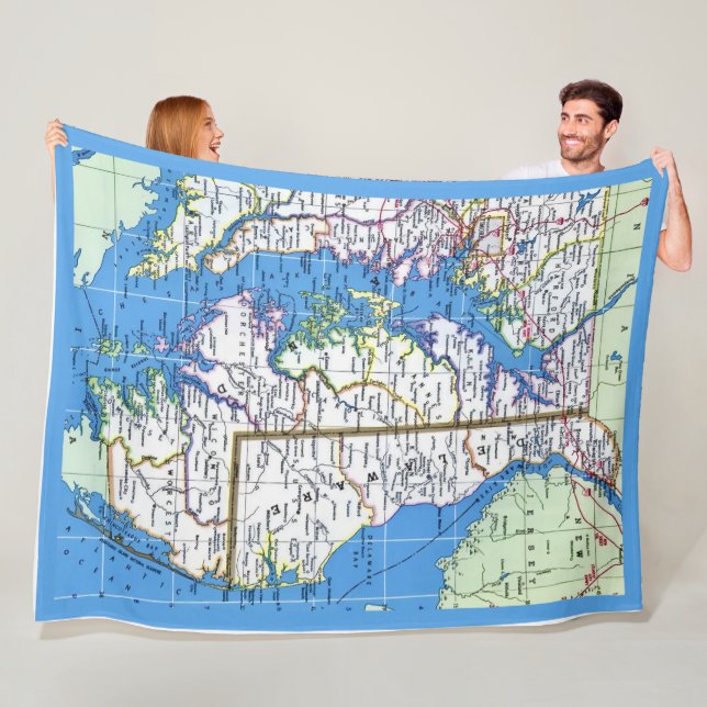 Manta Polar Mapa Antiguo de Delaware - Maryland (In situ)