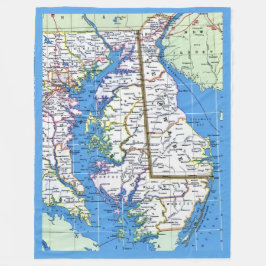 Manta Polar Mapa Antiguo de Delaware - Maryland