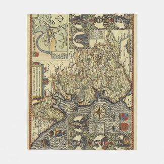 Manta Polar Mapa Antiguo de Fantasía de Monstruo Marino Impres