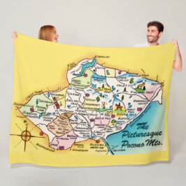 Manta Polar  Mapa Antiguo de Pocono Mtns 