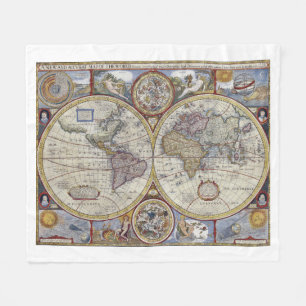 Manta Polar Mapa Antiguo del Mundo #3