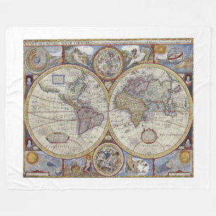 Manta Polar Mapa Antiguo del Mundo #3