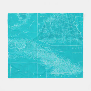 Manta Polar Mapa azul de Cuba