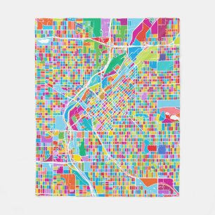 Manta Polar Mapa colorido de Denver
