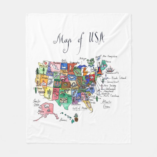 Manta Polar Mapa de atracciones de los Estados Unidos de (Anverso)