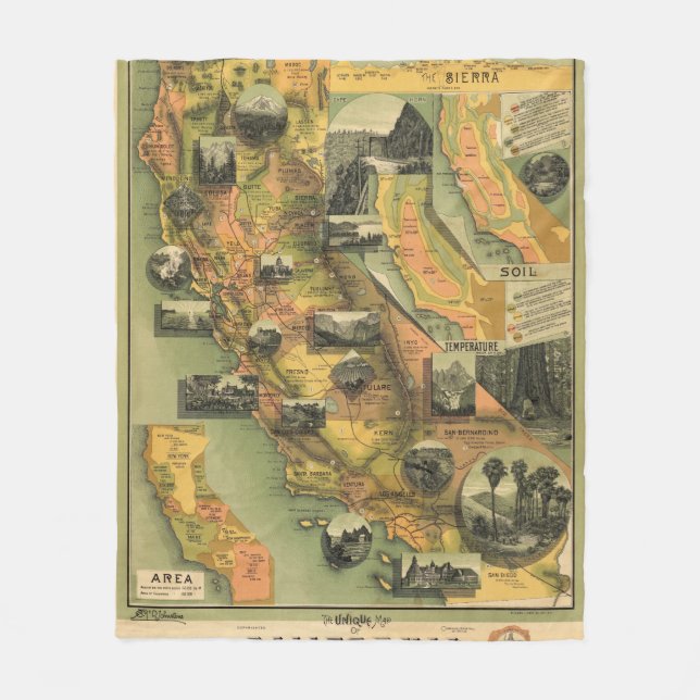 Manta Polar Mapa de California (Anverso)