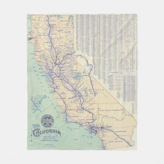Manta Polar Mapa de California 4 (Anverso)