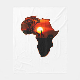Manta Polar Mapa De Camisas De África Tee Sol Sudafricano