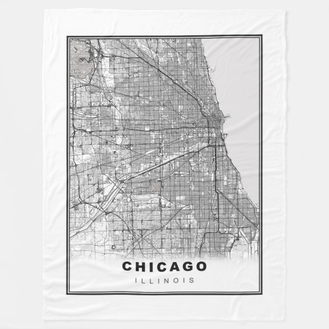 Manta Polar Mapa de Chicago (Anverso)