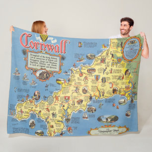 Manta Polar Mapa de Cornualles, Inglaterra