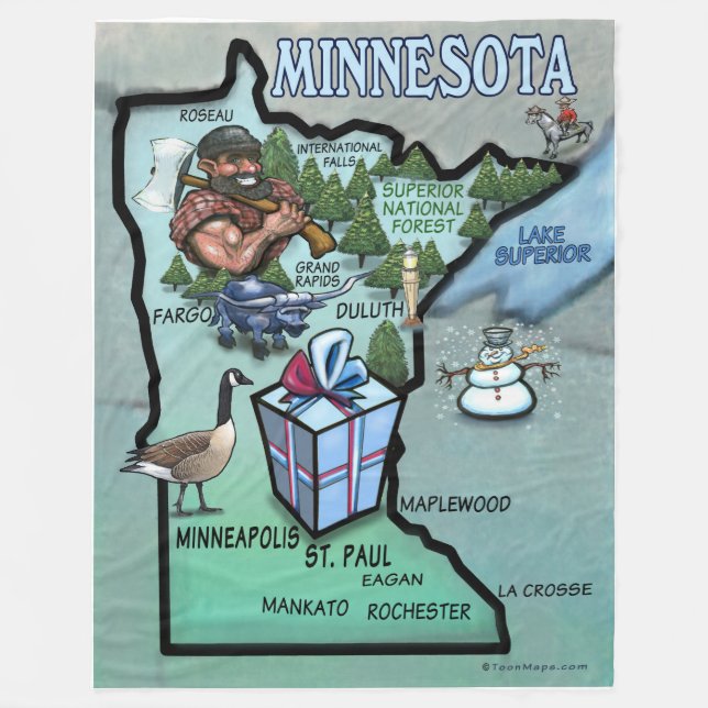Manta Polar Mapa de diversiones de Minnesota (Anverso)