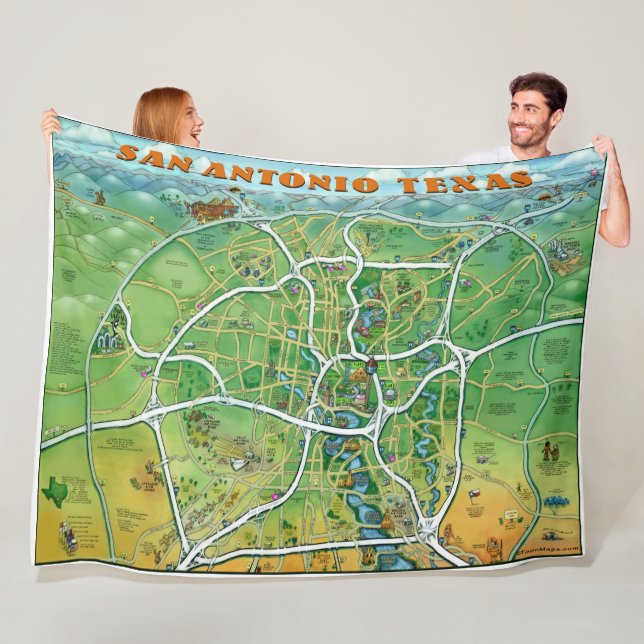 Manta Polar Mapa de diversiones de San Antonio Texas (In situ)