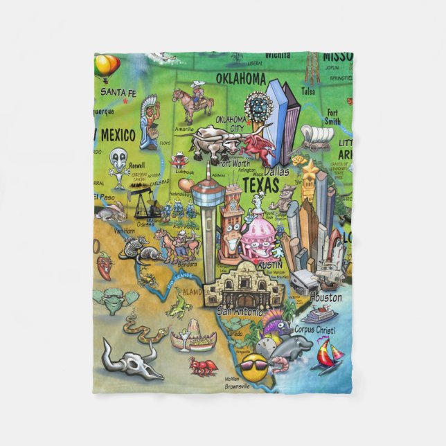 Manta Polar Mapa de diversiones de Texas (Anverso)