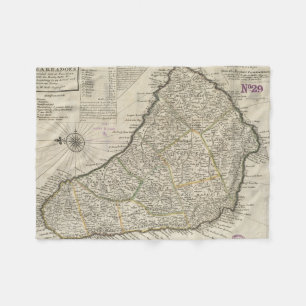 Manta Polar Mapa de época de Barbados (1736)