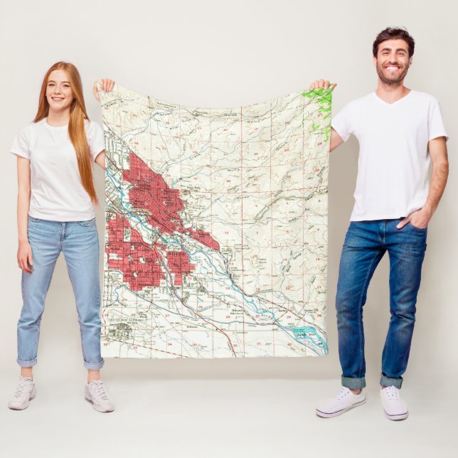 Manta Polar Mapa de época de Boise Idaho (1954) (In situ)