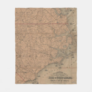 Manta Polar Mapa de época de Carolina del Este (1862) 2