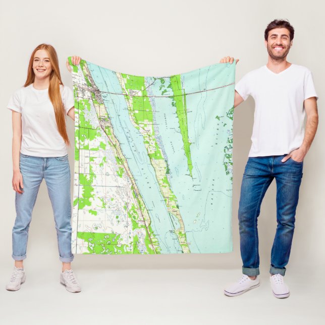 Manta Polar Mapa de época de Cocoa Florida (1949) (In situ)