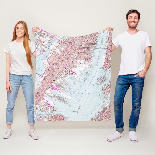 Manta Polar Mapa de época de Jersey City NJ (1967) (In situ)