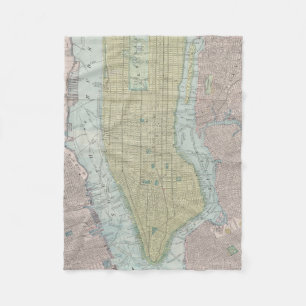Manta Polar Mapa de época de la ciudad de Nueva York (1901)