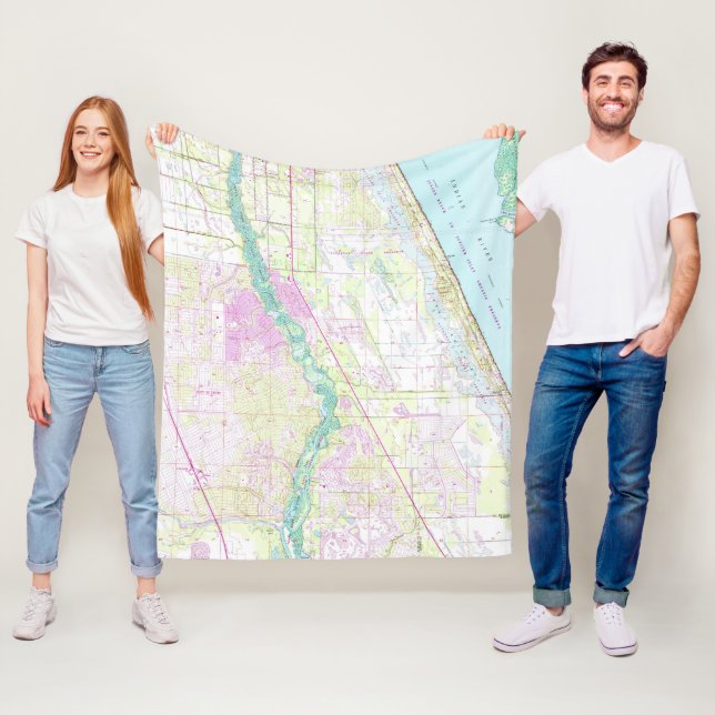 Manta Polar Mapa de época de Port St Lucie Florida (1948) (In situ)