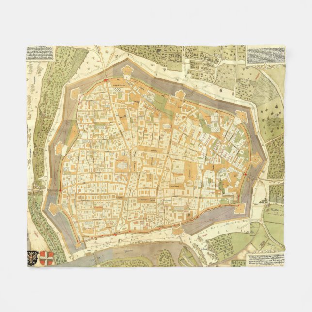 Manta Polar Mapa de época de Viena Austria (1547) (Frente (Horizontal))