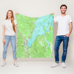 Manta Polar Mapa de época del lago George Nueva York (1966)
