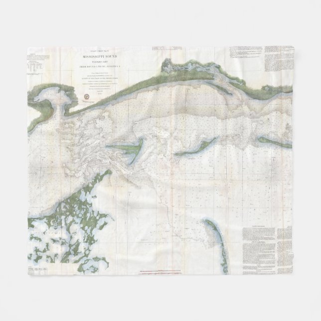 Manta Polar Mapa de época del sonido Mississippi (1866) (Frente (Horizontal))