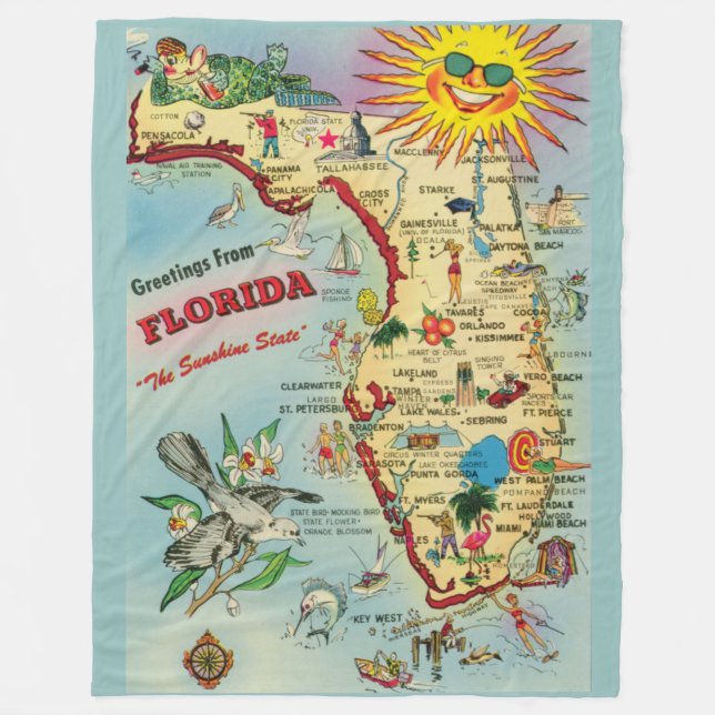 Manta Polar Mapa de Florida (Anverso)