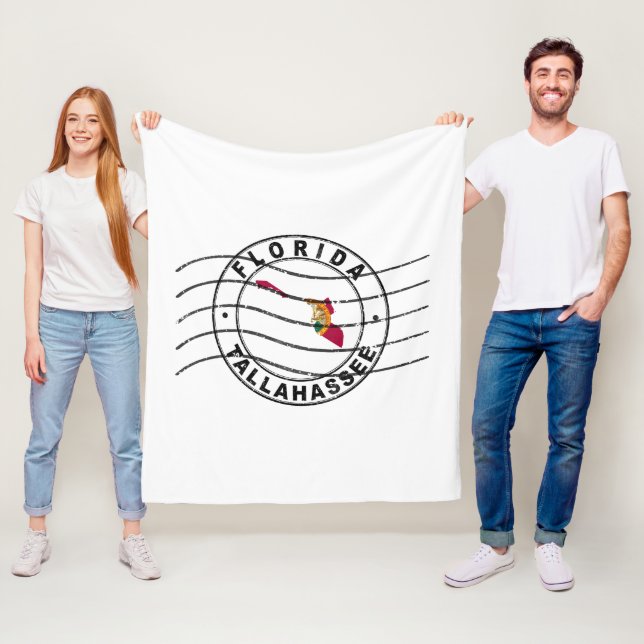 Manta Polar Mapa de Florida, sello postal de pasaporte, estamp (In situ)