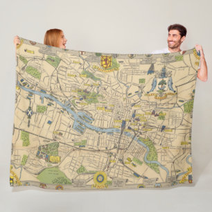Manta Polar Mapa de Glasgow, Inglaterra