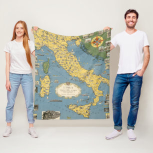 Manta Polar Mapa de Italia con la Ciudad del Vaticano