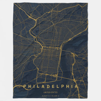 Manta Polar Mapa de la ciudad de Filadelfia EE. UU. Diseño Mín
