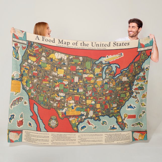 Manta Polar Mapa de la comida de los Estados Unidos (In situ)