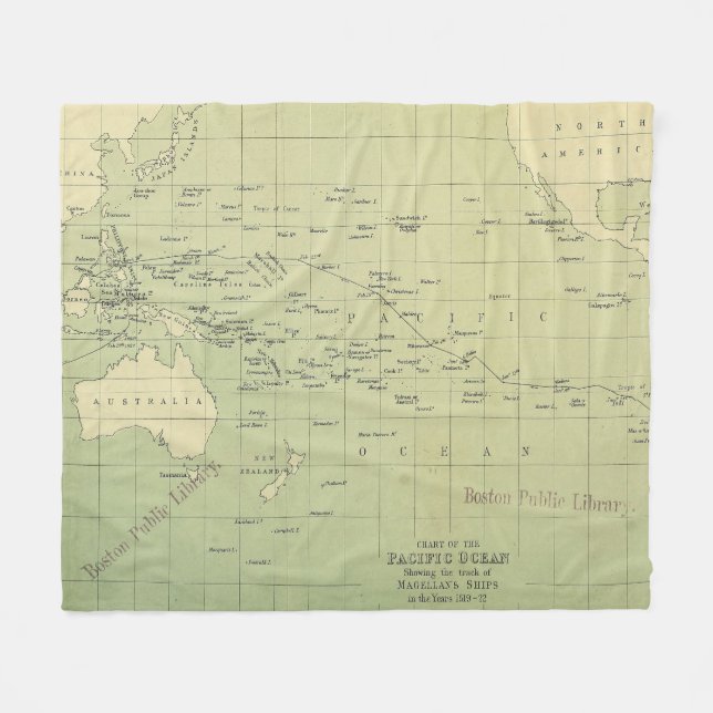 Manta Polar Mapa de la cosecha del Océano Pacífico (1874) (Frente (Horizontal))