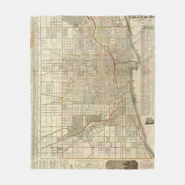Manta Polar Mapa de la guía de Blanchard de Chicago (Anverso)