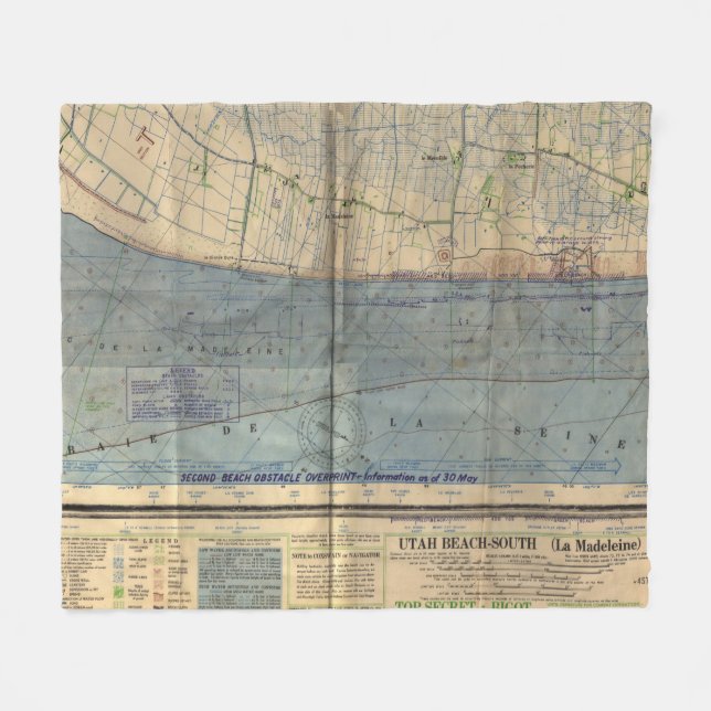 Manta Polar Mapa de la invasión del día D de la playa de Utah (Frente (Horizontal))