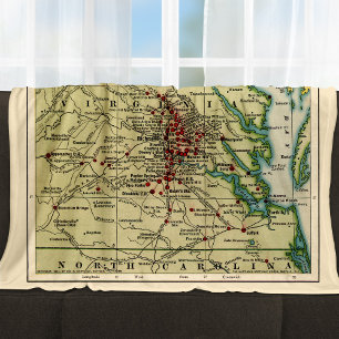 Manta Polar Mapa de las batallas de Virginia durante la guerra
