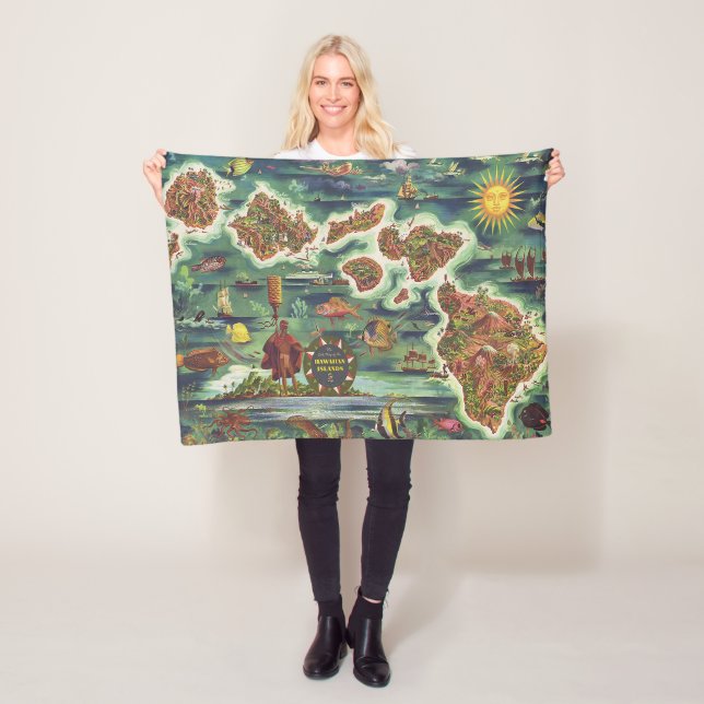 Manta Polar Mapa de las dunas de Hawaii Joseph Feher en 1950 (In situ)