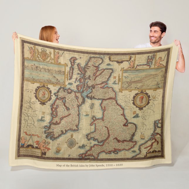 Manta Polar Mapa de las Islas Británicas, 1552 - 1629 (In situ)