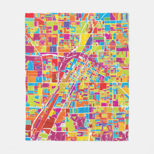 Manta Polar Mapa de Las Vegas colorido, Nevada