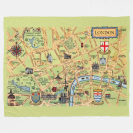 Manta Polar Mapa de Londres ilustrado con colores