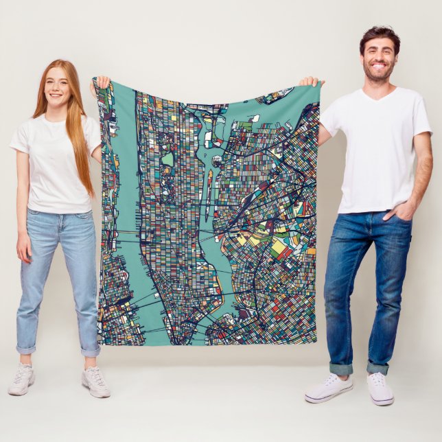 Manta Polar Mapa de Manhattan Nueva York (In situ)