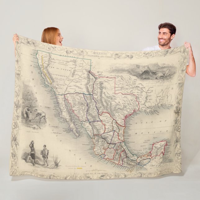 Manta Polar Mapa de México, de California y de Tejas (In situ)