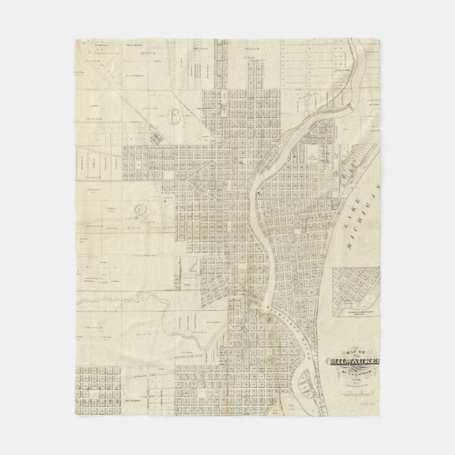 Manta Polar Mapa de Milwaukee (Anverso)