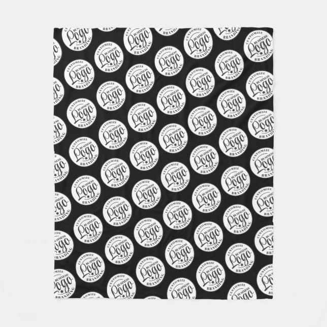 Manta Polar Mapa de personalizado con logotipo impreso | Negro (Anverso)