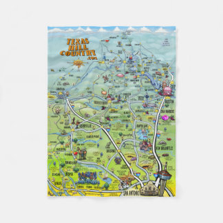 Manta Polar Mapa de Personalizados de Texas Hill Country