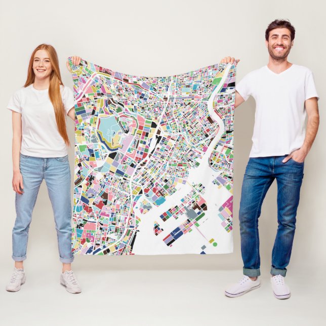 Manta Polar Mapa de Tokio Japón (In situ)